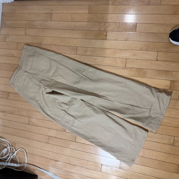 H&M Divided Tan Wide Leg Denim Jeans Chino's Pants Size 6 Stretch - Picture 7 of 8